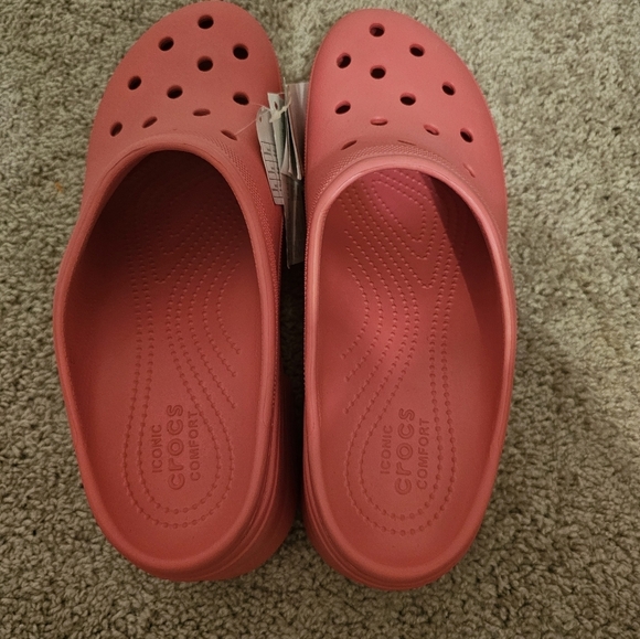 Crocs SIREN CLOG High-heeled Platform Stylish Barbie Hyper Pink Women's Size 11 - Picture 4 of 6